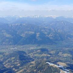 Flugwegposition um 14:37:05: Aufgenommen in der Nähe von Leoben, 8700 Leoben, Österreich in 2553 Meter